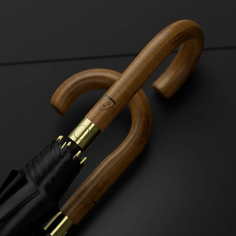 Promotional automatic windproof custom umbrella for women rain wooden handle golf umbrella with logo