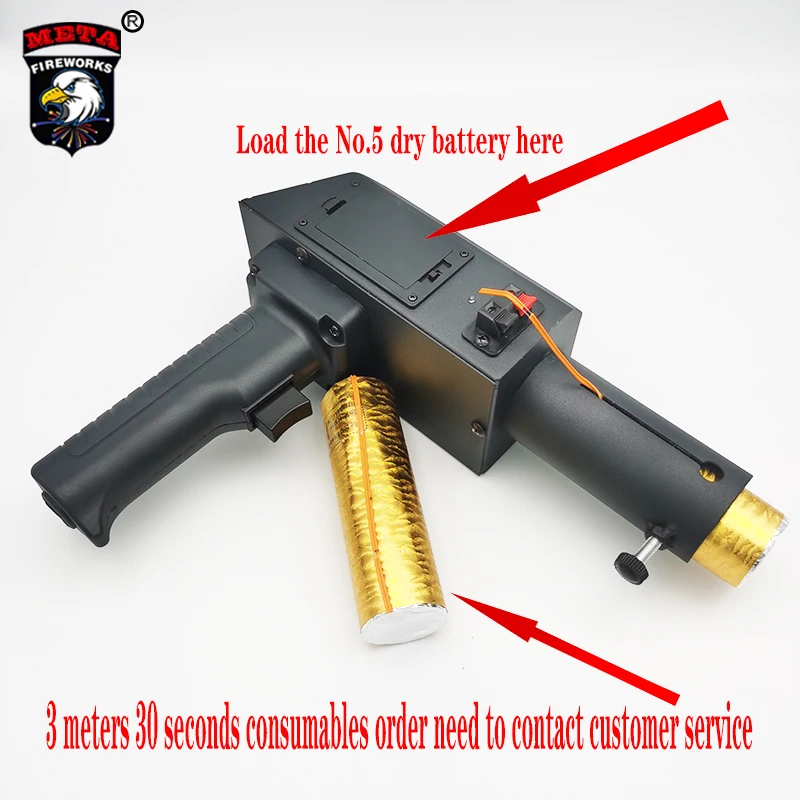 Popular hot sale handing Fireworks For party pistolet feu d artifice froid pistola incendiador de fogo a frio cold fountain gun