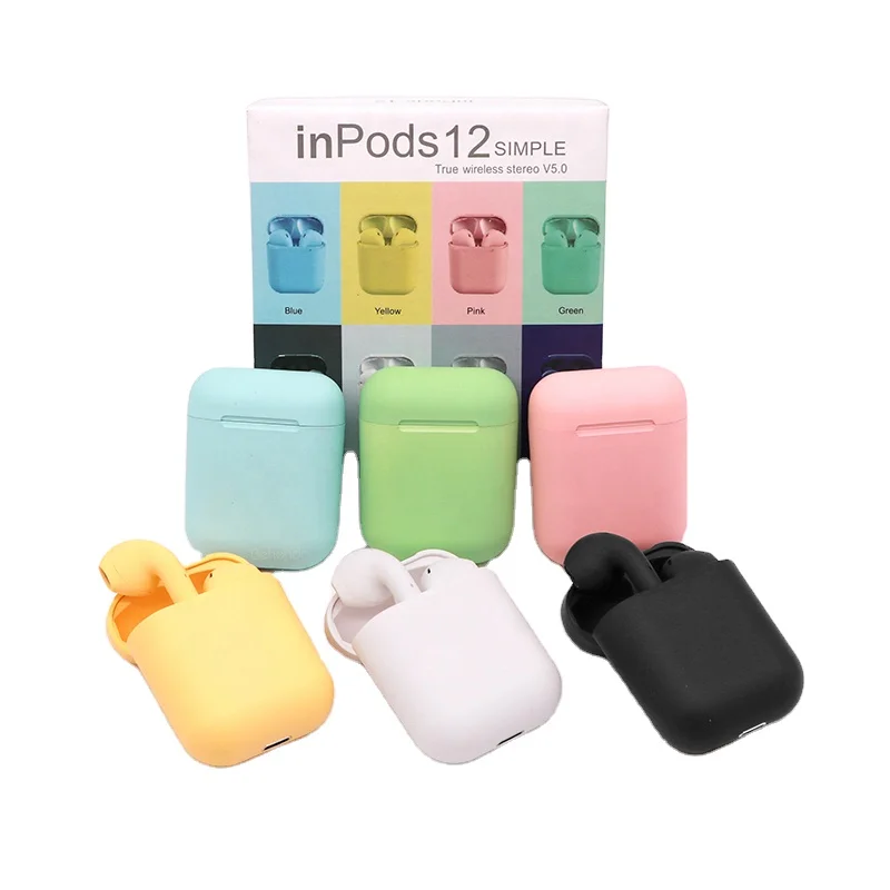 2021 Amazon горячая Распродажа i12 наушники Air 2 pods беспроводные Macaron Inpods 12 i12 TWS наушники