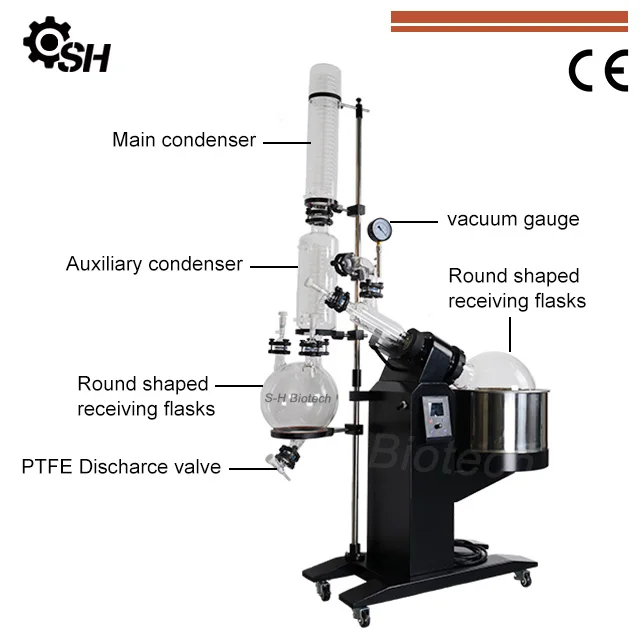 Industrial vacuum crystallizer ethanol 50L rotary evaporator