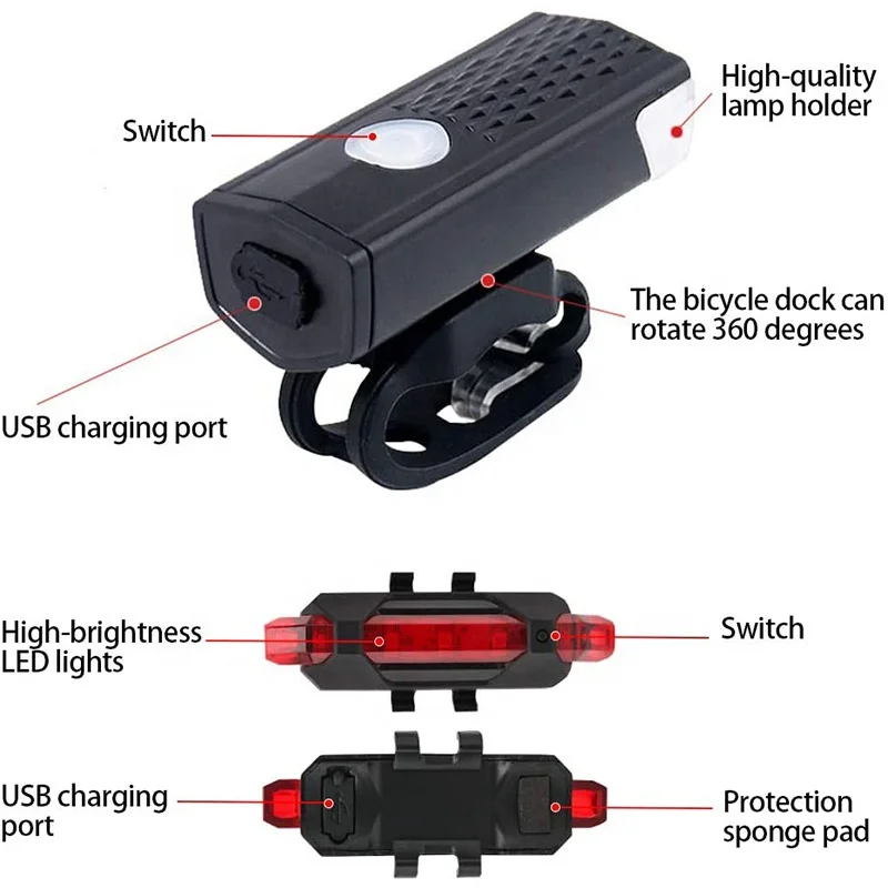  Велосипедные аксессуары светодиодный фонарь для велосипеда Usb-зарядка lumigrids велосипедный