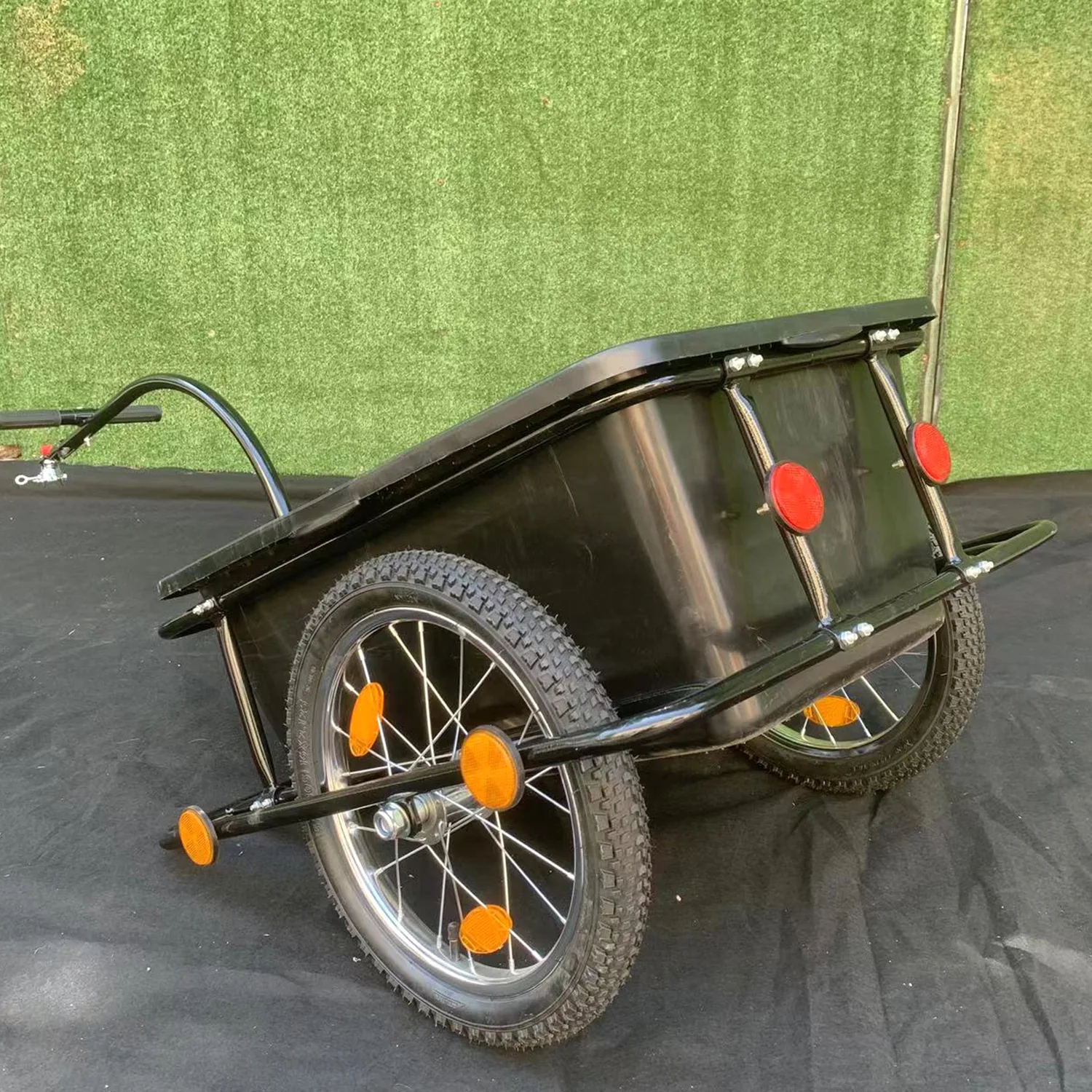 Bike Cargo Trailer Steel Black Bicycle Cycling Shopping Camping Luggage Cart Carrier
