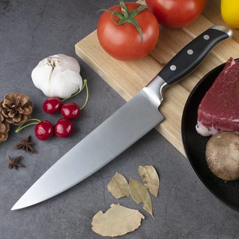 Профессиональные Кухонные ножи с помпоном, 8 дюймов, немецкий кухонный нож шеф-повара из высокоуглеродистой нержавеющей стали