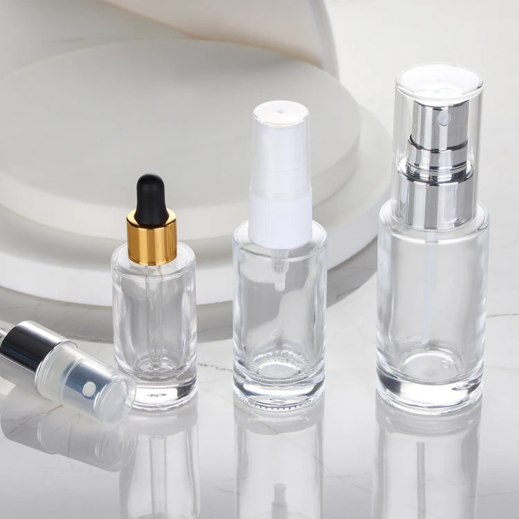 Essential oil packaging 10ml 20ml 30ml empty clear eye skin care dropper glass pipette bottle for serum