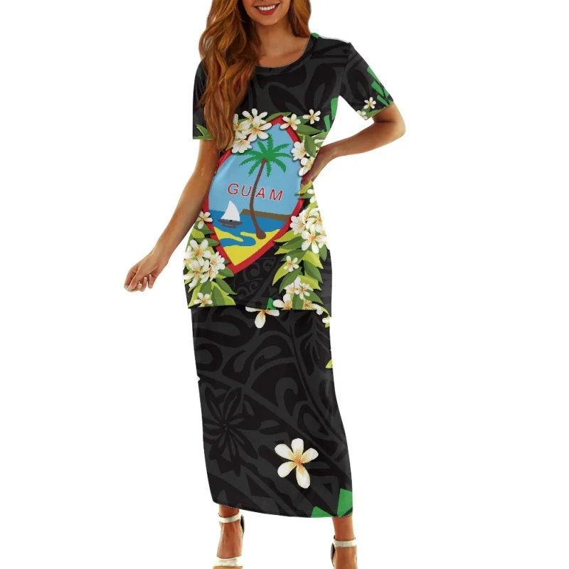 Polynesia Guam Pattern Puletasi for WomenPrint on Demand Dropship Island Country Clothing Tropical Casual Travel Gown for Lady