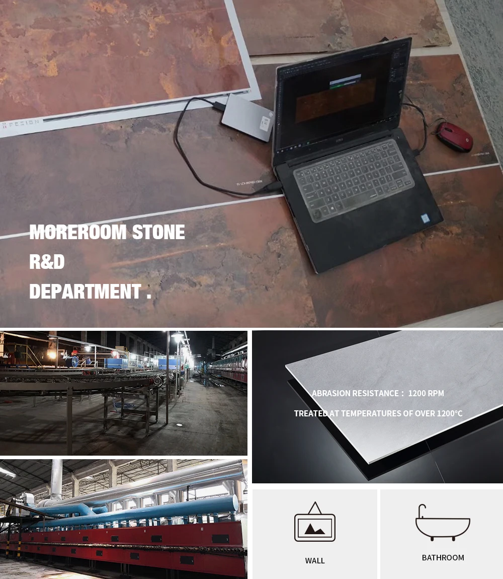 Matt Grey Antique look cement porcelain tile for floor