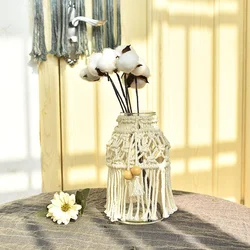 Flower macrame vase tapestry flower ware Handmade cotton cord woven glass vase cover home decor