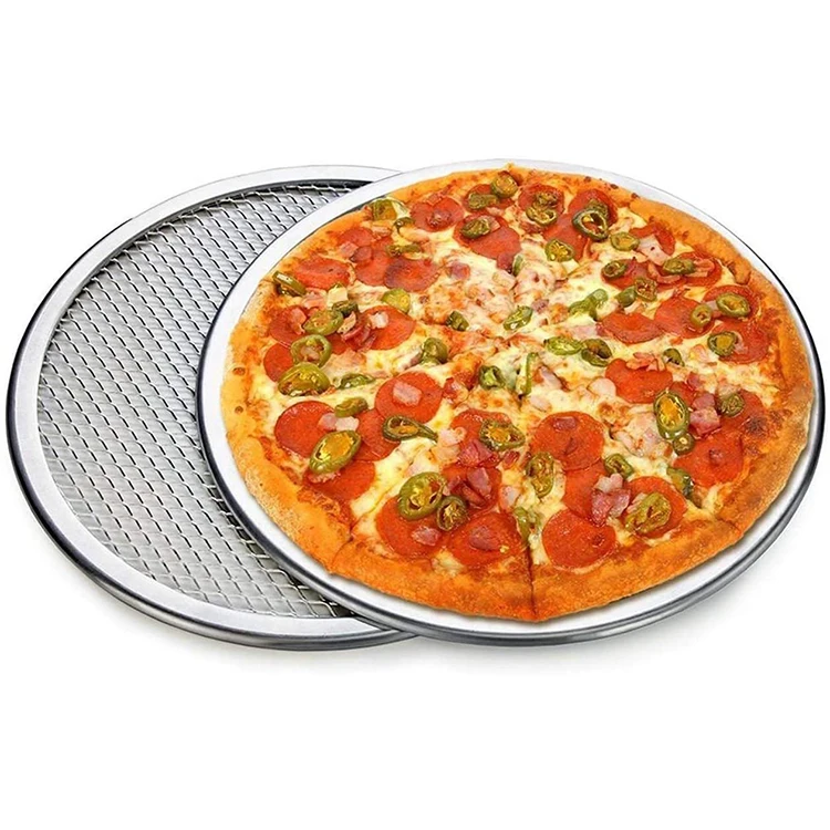Expanded metal pizza pan pizza screen restaurant baking pan aluminum pizza oven screen