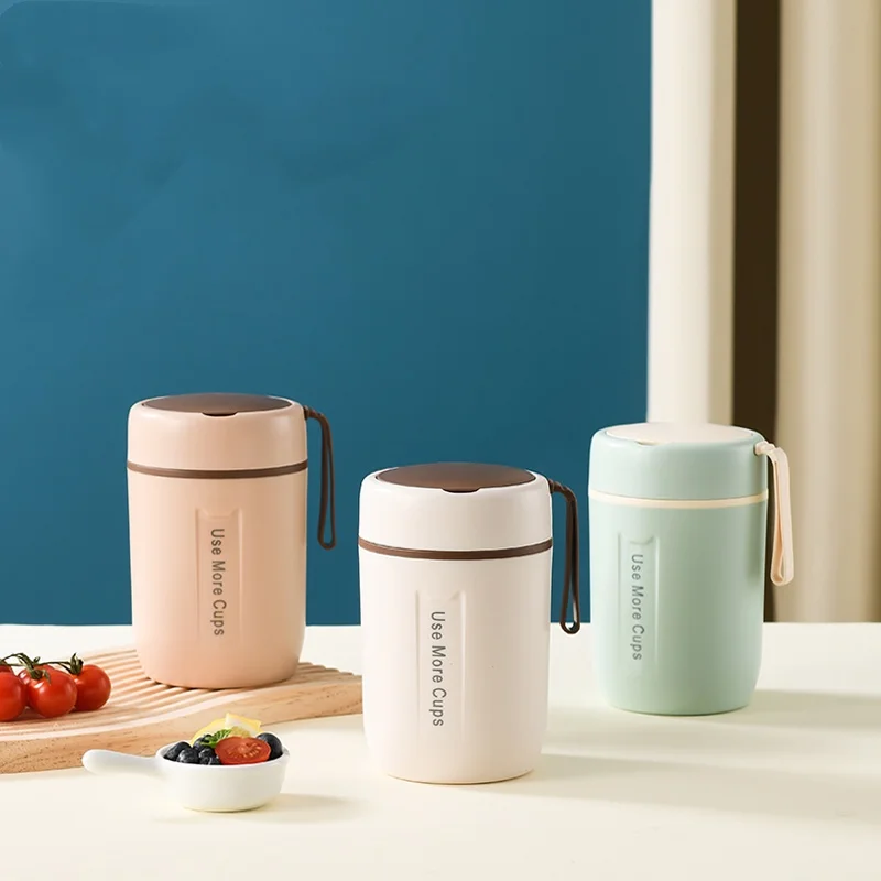 Portable 304 Stainless Steel Thermal Soup Cup Insulted Reusable Food Storage  Breakfast cup soup flask Food Flask Jar