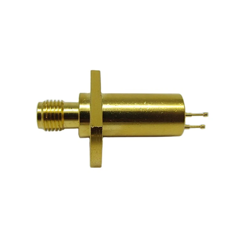High quality full brass RF Coaxial SMA female 2 pin mobile phone test head connector with 2 hole panel