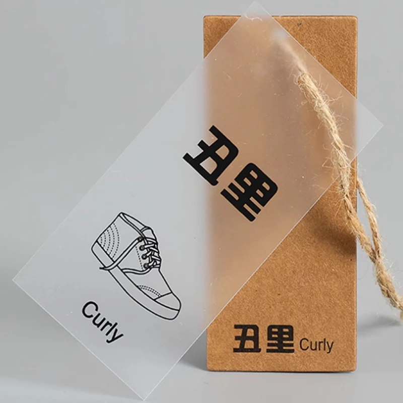 Luxury Fashion Custom Transparent Plastic PVC Pet Dog Swing Tags Garment Tag Clothing Hang Tags With Logo Printed