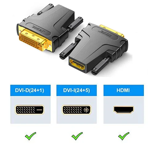 Двусторонний адаптер Jasoz HD с HDMI на DVI 1080P 60 Гц Преобразование штекер гнездо 24 + 1/24