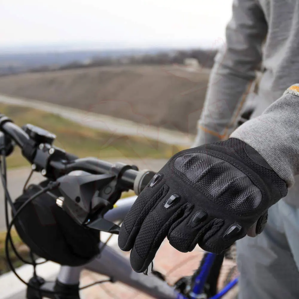 Fiber Hard Knuckle Bike Riding Gloves / High Quality Motorbike Gear Motorbike Racing Gloves Winter Leather Windproof