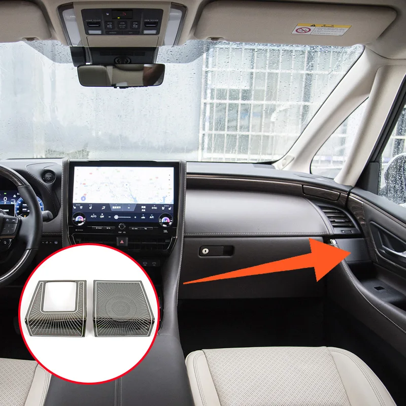 Аксессуары для интерьера автомобиля подходит Toyota Alphard2024 передний подлокотник из нержавеющей стали украшения рога