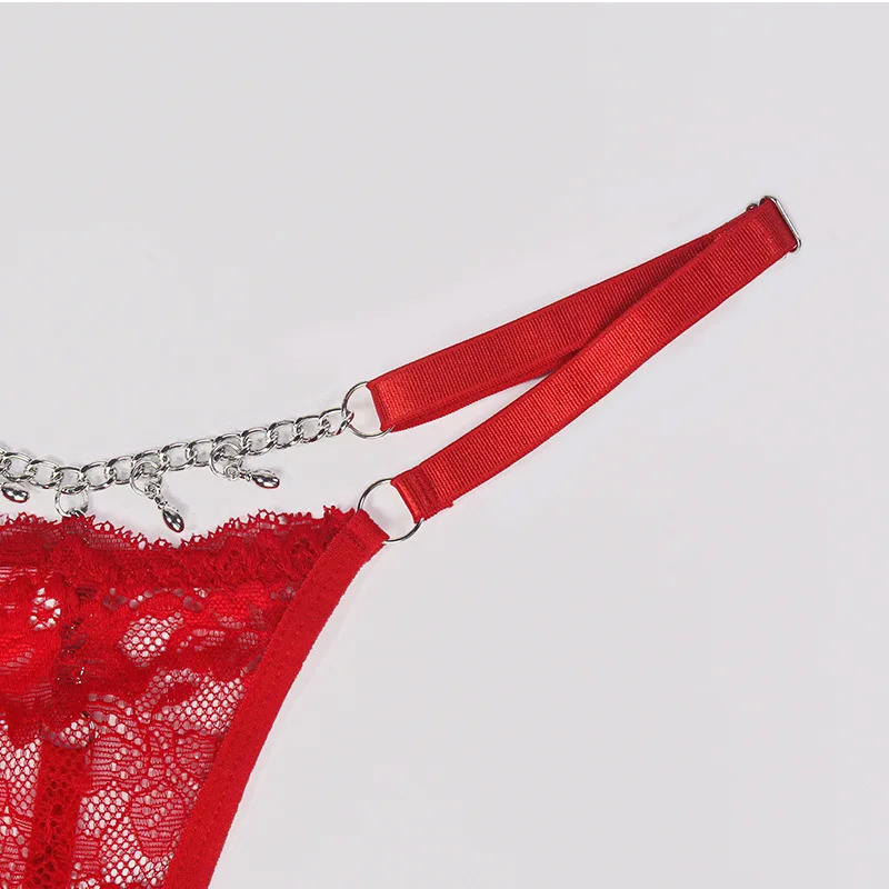 Sexy Lace Lingerie Thong Mini Low Waist Sexy Underwear Panties High Quality Seamless Chian Thong V String G String