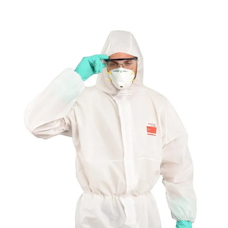 Disposable White Laboratory Coveralls Non-Woven Protective  Breathable Dust-Proof Water-Proof Spraying  laboratory coveralls