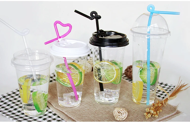 
500ml disposable plastic cup custom print support milk tea cup 