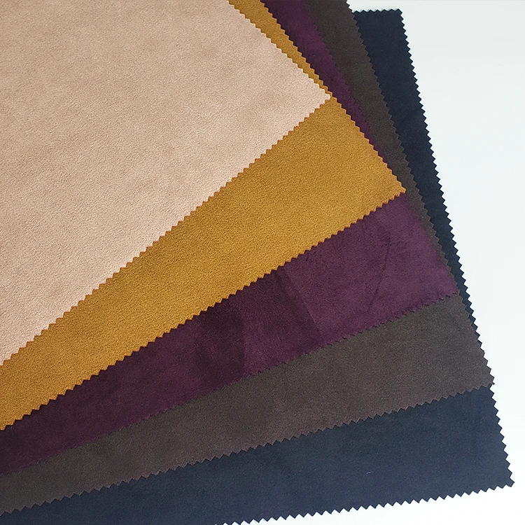 KaiMing Textiles Wholesale Polyester Elastic Good Stretch Scuba Suede Fabric With Mirco Peach For Sofa Coat Garment