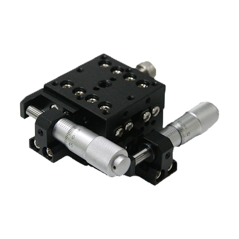 C&K 40x40mm Manual Stage Platform With Micrometer Head Crossed Roller Guide For Testing Equipment