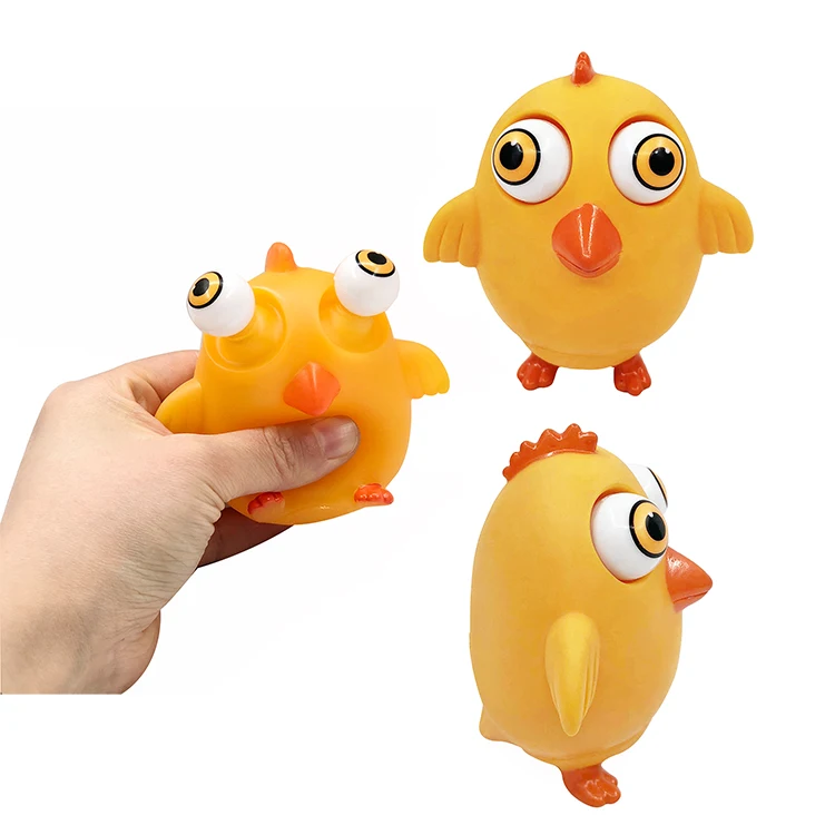 2021 Manufacturers Wholesale High Quality Plastic Roto Anti Stress Squeeze Fidget Toy Push Pop Cute Burst Eyes Chick Animals toy