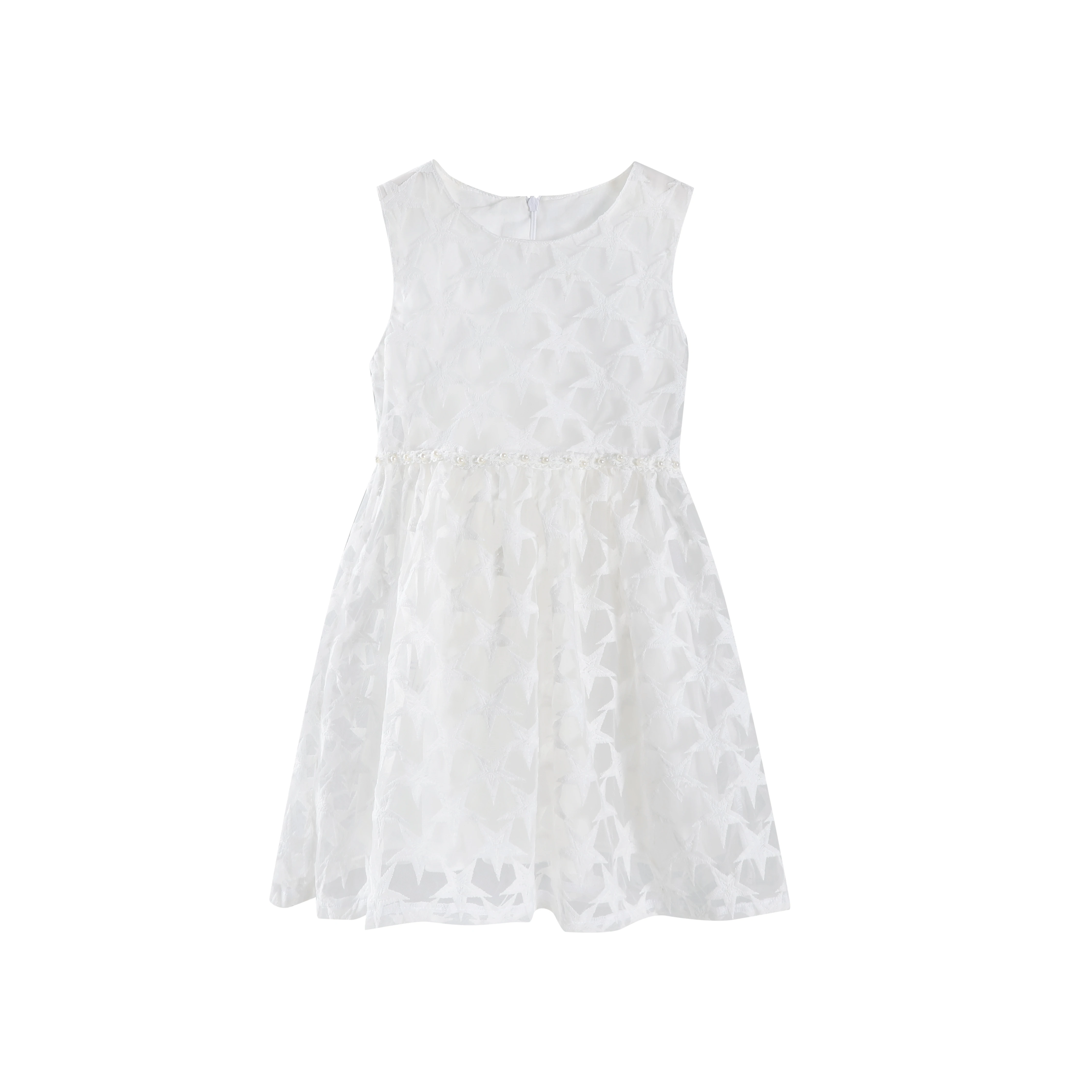 New Vintage o-Neck Short Sleeveless Applique Embroidered Girls Party Dress With Bead For 2-10 Years Kids