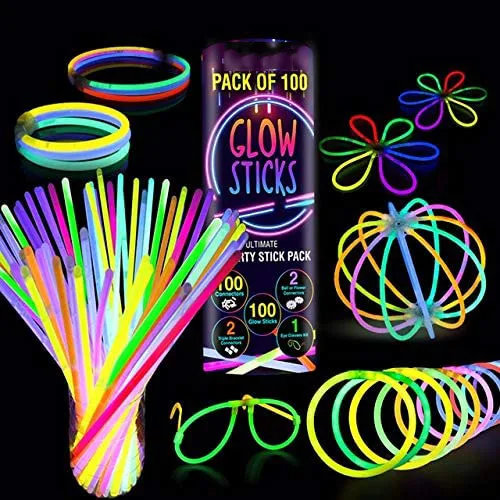 8 inch Glow Sticks Bulk  Party Supplies  Glowing Sticks Neon With Connectors (1600129003750)