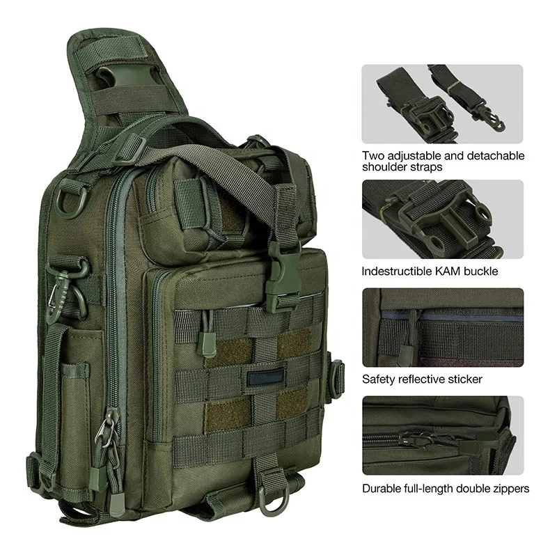 Уличный рюкзак через плечо, сумка-слинг для рыболовных снастей