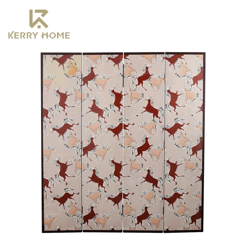 Antique Style Room Divider Screen Portable Screen Partition for Home and Office