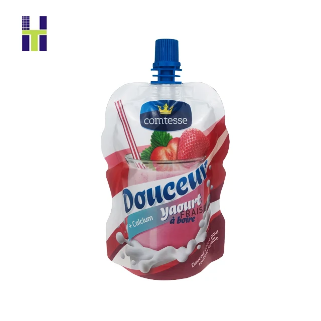 Hot Sales Customized Top Quality Stand Up Spout Pouch Bag Various Special-Shape Doypack with Spout for Yogurt/juice