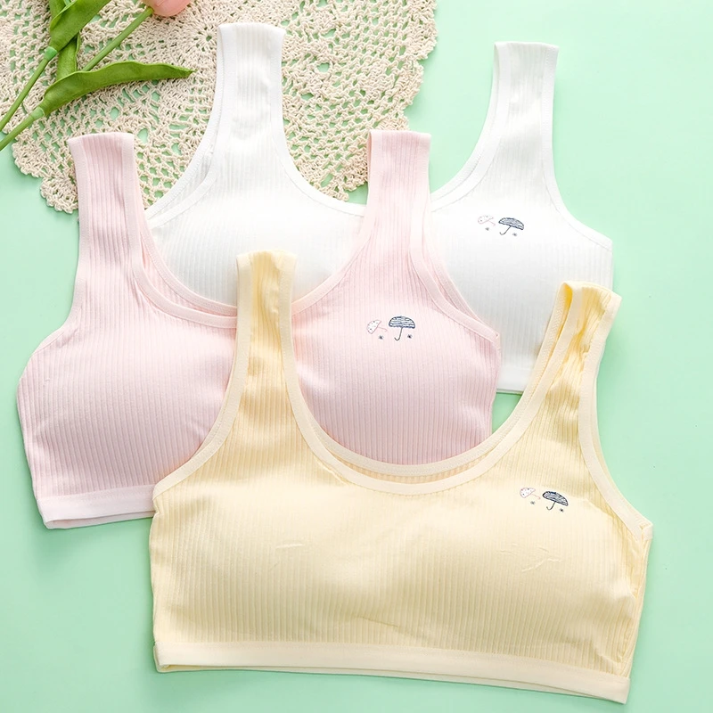 New Stock Arrival Good breathability Breathable Cartoon Bra For Children First Bra For Teen Girls Teen Girl Training Bras
