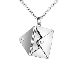 ODM Collier Inoxydable Stainless Steel Couple Love Letter Envelope Pendant Necklace