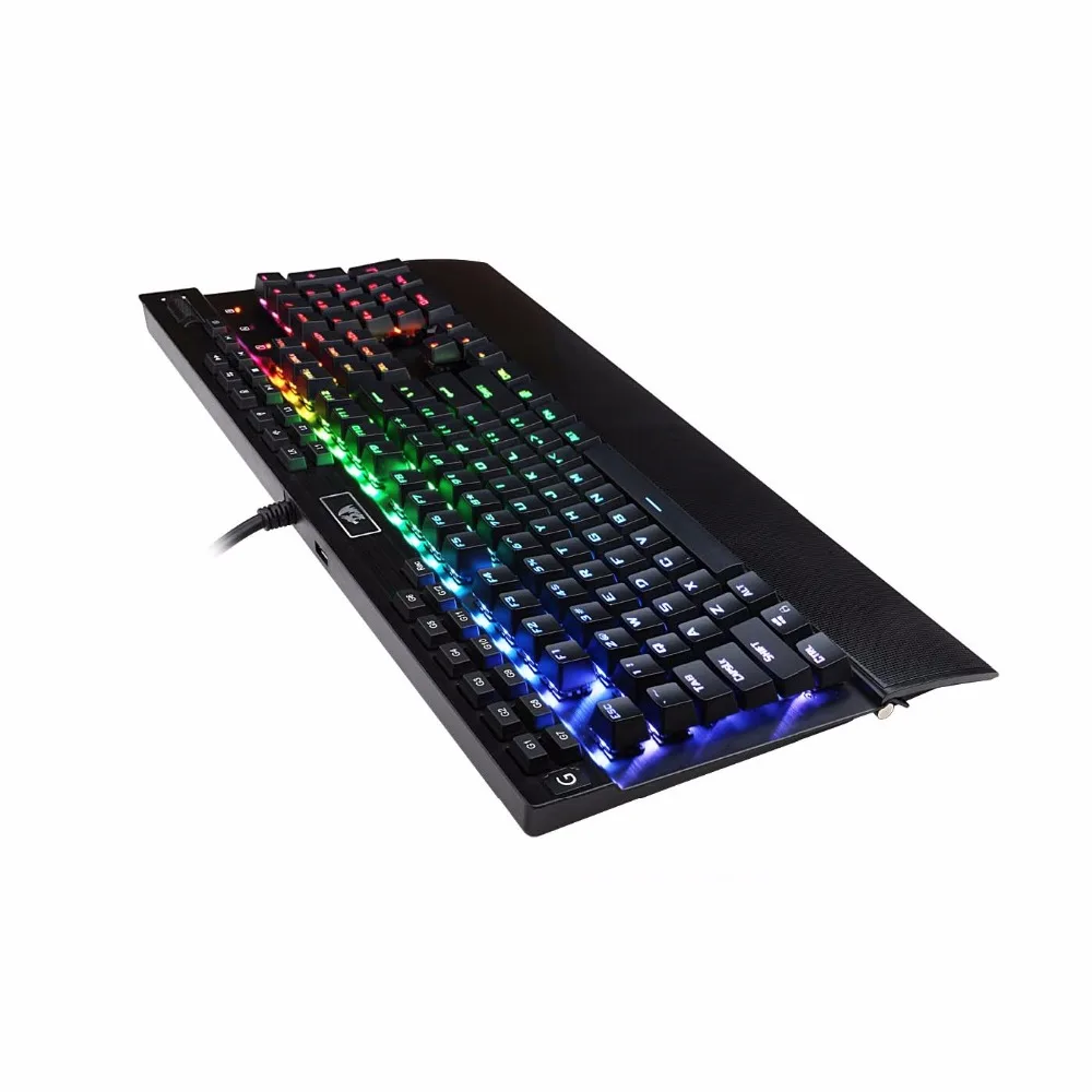 PC gamer 104 Keys RGB metal gaming mechanical keyboard with wrist rest for PC laptop computer
