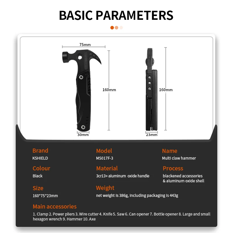 Camping gear portable multi-function hammer available for sample