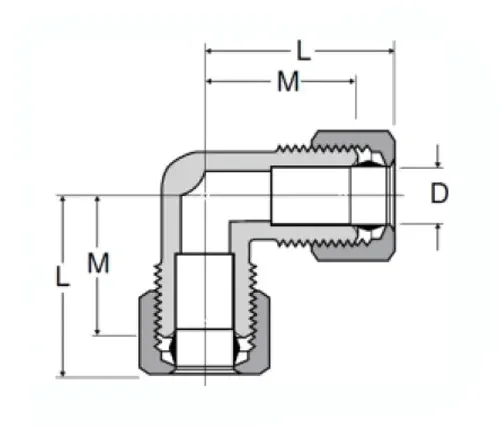OEM Brass pipe fittings 90 degree Male union elbow compression fittings