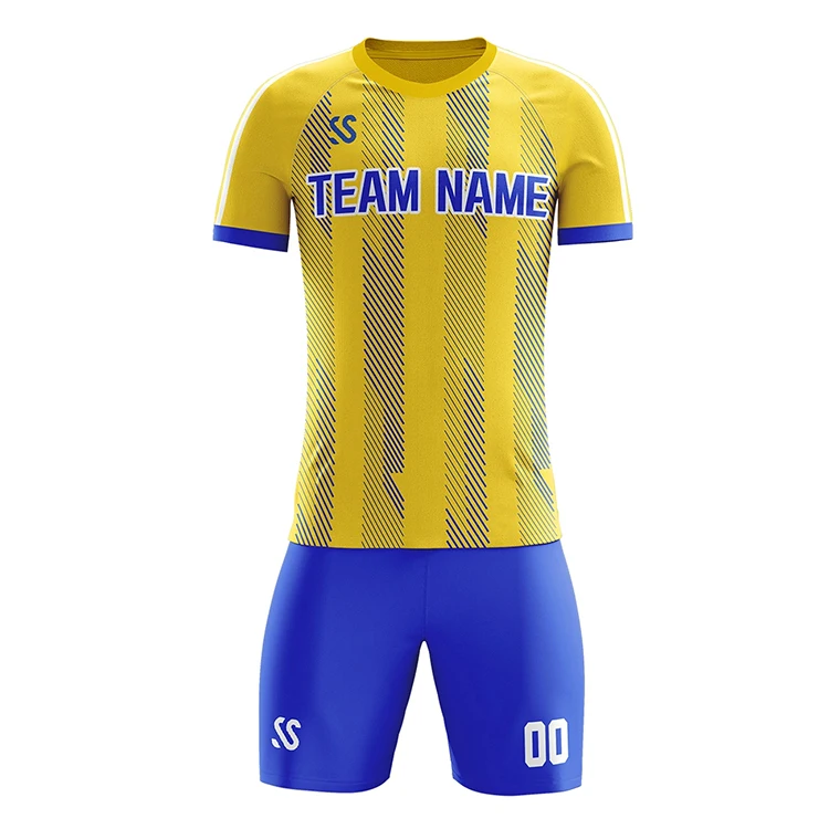 Custom Soccer Jersey Short Shirt Men Name Number Logo Stripe Football Team Uniform
