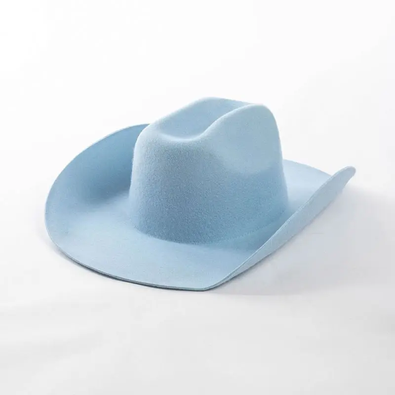 STS Wholesale Western Mexican Cowgirl Hat Multi Color Rolled Brim Sombrero Felt Cowboy Hats