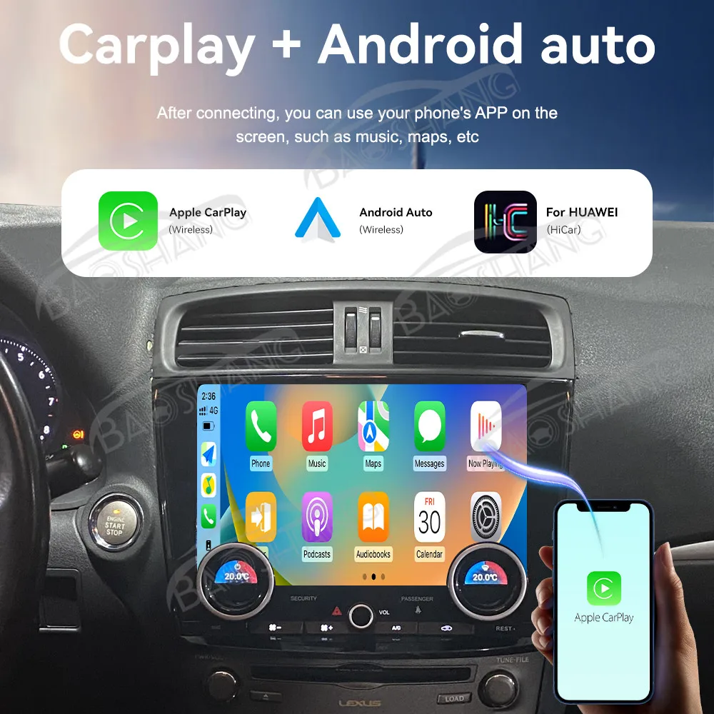 10 1 'Carplay для Lexus-это 2006 2012 Android 14 GPS Navi мультимедийный плеер автомобильный беспроводной дисплей радио HD экран