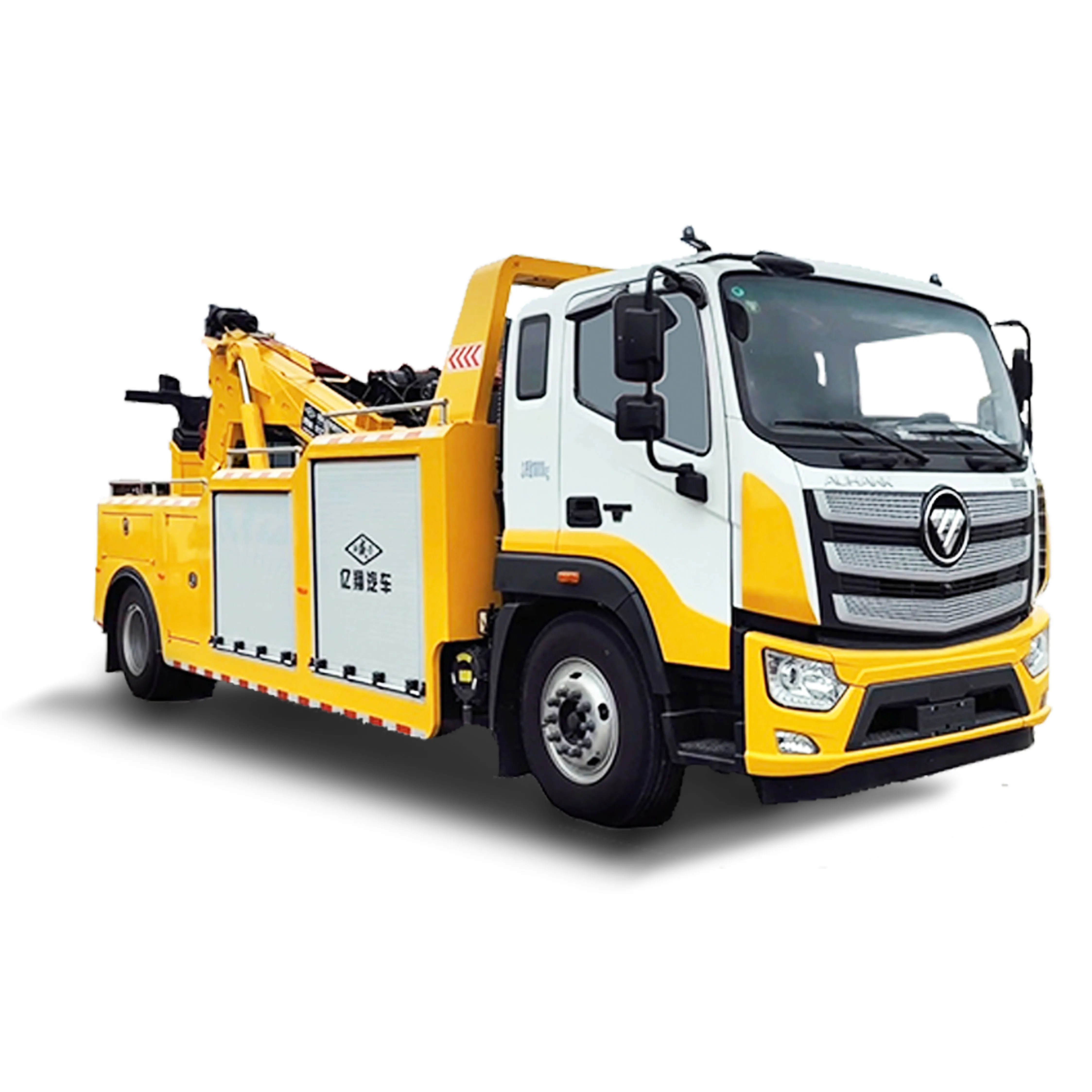 Multi functional Foton 8 ton flatbed wrecker rollback tow truck recovery vehicle breakdown truck rescue vehicle with 10ton crane