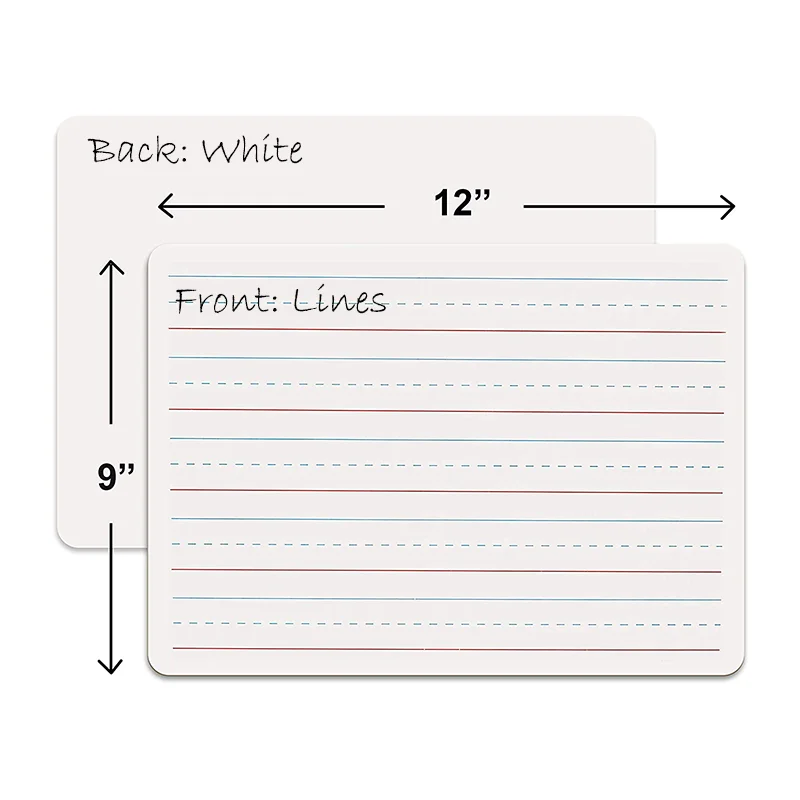 Factory Wholesale Custom Whiteboard Bulletin Boards 9x12 Double Sided Red Blue Ruled Lapboards Classroom Dry Message Board