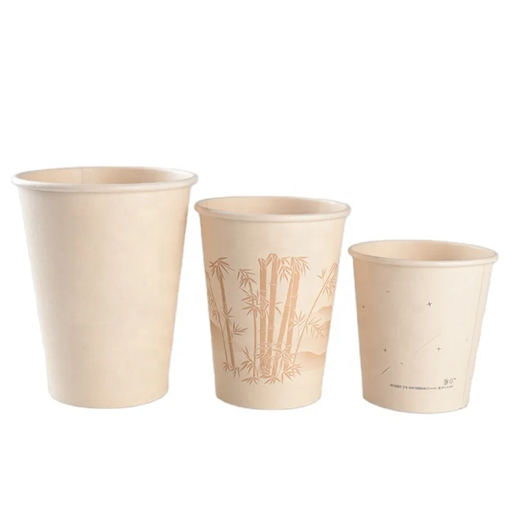 Biodegradable PLA coated hot Drink Water cups Bamboo Paper Cups