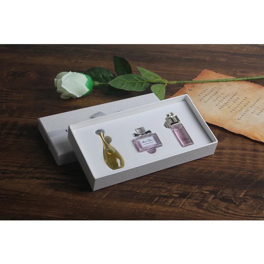 customized logo printing white perfume box packaging with tray oem exquisite lid and base luxury gift box packaging
