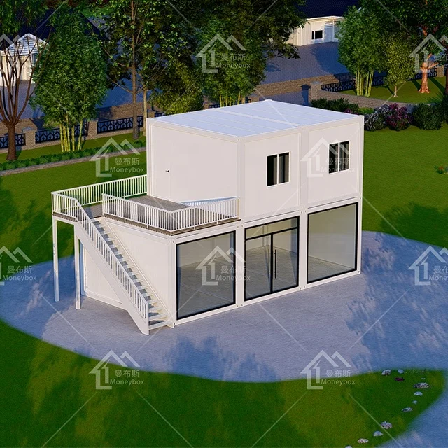 Easy In Install Two Story Prefabricated Combine Office Flat Pack Container House For Sale