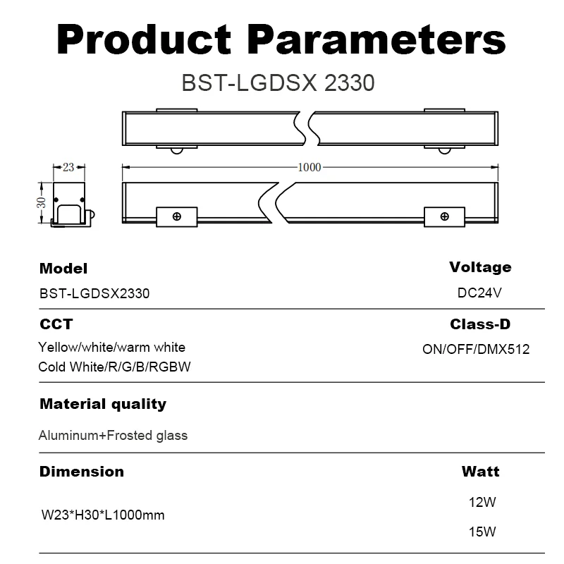12W RGBW 4-in-1 Programmable LED Linear Lamp for Exterior Wall Landscape IP65 LED Linear Pixel light for bar exterior walls
