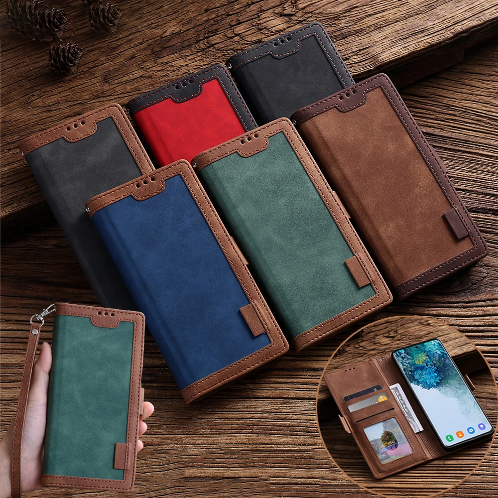 Luxury Leather Flip Magnetic Card Holder Stand Cover for iPhone 13 12 Mini 11 Pro XS Max XR X 7 8 Plus Wallet Phone Case