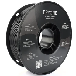 Eryone Carbon Black 3D Print Standard PLA Filament Best Quality Imported Material Filament 1.75mm 1kg 0.03mm Diameter Tolerance