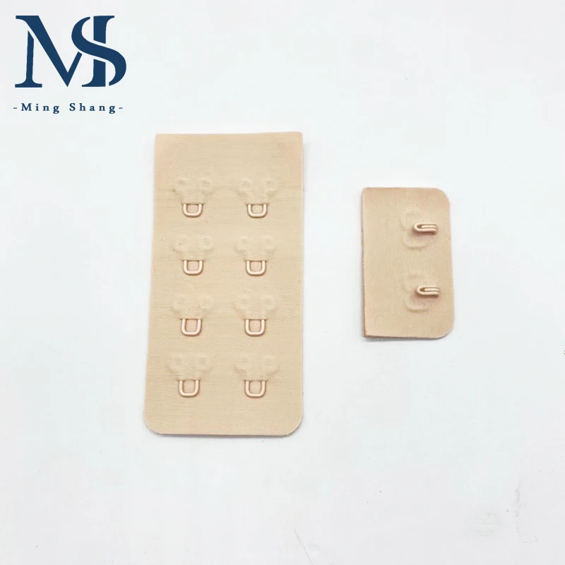 Mingshang Oekotex In Stock Reusable Bra Strap Nylon Invisible 4*2 Bonded Seamless Hook and Eye Tape