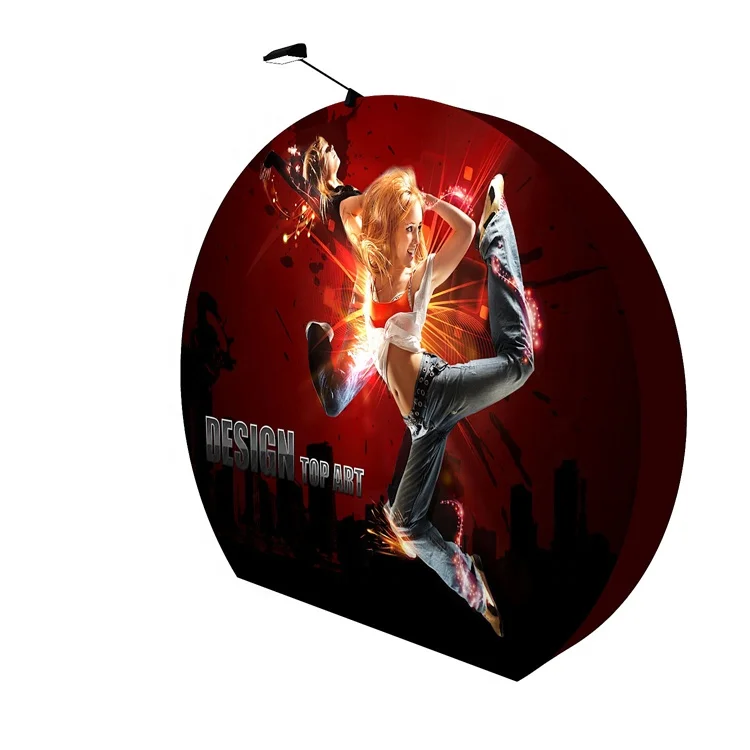 EZ tube Portable 3D moon shape tension fabric display trade show backwalls backdrop banner stand frame