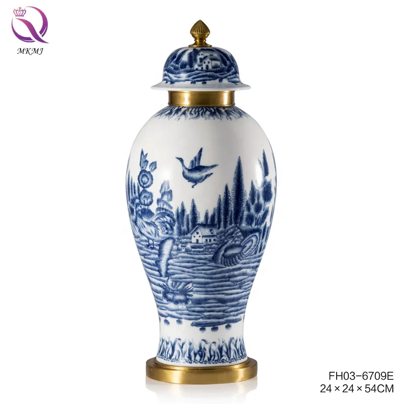 Guangzhou, China High-grade Blue and White Porcelain Hand-painted Home Decoration House Accessories Home Decoration and Garden