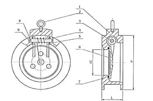 ss304 stainless steel 316 wafer type single door swing check valve
