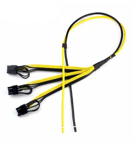 Кабель питания от 1 до 3 6p + 2p кабель адаптера 8pin GPU видеокарта провод 12AWG 18AWG кабели